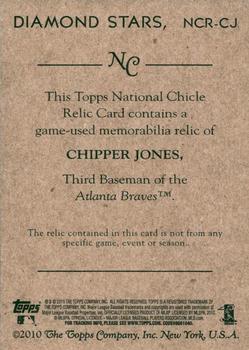 2010 Topps National Chicle - Relics #NCR-CJ Chipper Jones Back