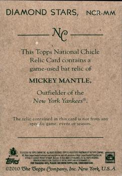 2010 Topps National Chicle - Relics #NCR-MM Mickey Mantle Back