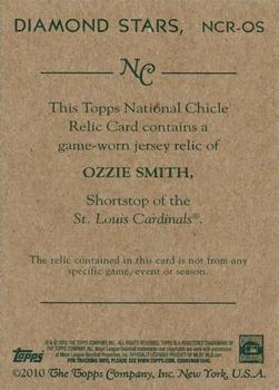 2010 Topps National Chicle - Relics #NCR-OS Ozzie Smith Back