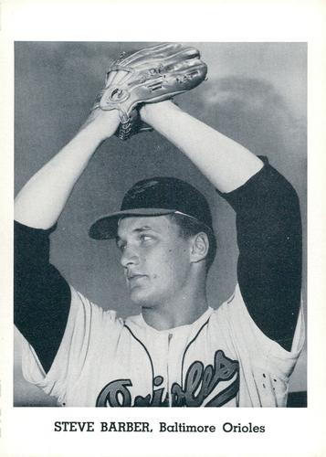 1963 Jay Publishing Baltimore Orioles #NNO Steve Barber Front