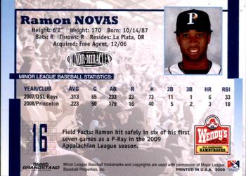 2009 Grandstand Princeton Rays #NNO16 Ramon Novas Back