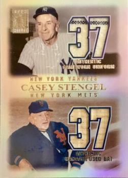 2001 Topps Tribute - Dual Relics #CSYM Casey Stengel Front