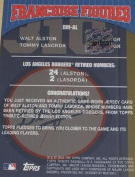 2001 Topps Tribute - Franchise Figures Relics #RM-AL Walter Alston / Tommy Lasorda Back