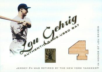 2001 Topps Tribute - Game Bat Relics #RBLG Lou Gehrig Front