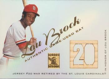 2001 Topps Tribute - Game Bat Relics Stencils #RB-LB Lou Brock Front