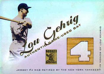 2001 Topps Tribute - Game Bat Relics Stencils #RB-LG Lou Gehrig Front