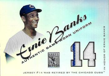 2001 Topps Tribute - Game Worn Relics #RJ-EB Ernie Banks Front