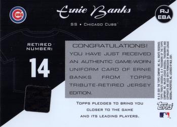 2001 Topps Tribute - Game Worn Relics #RJ-EBA Ernie Banks Back