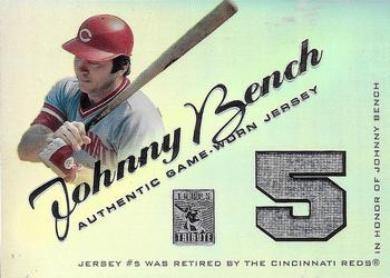 2001 Topps Tribute - Game Worn Relics #RJ-JBE Johnny Bench Front