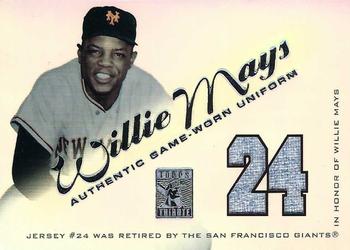 2001 Topps Tribute - Game Worn Relics #RJ-WMF Willie Mays Front