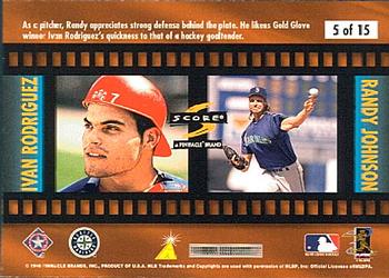 1997 Score - Pitcher Perfect #5 Ivan Rodriguez / Randy Johnson Back