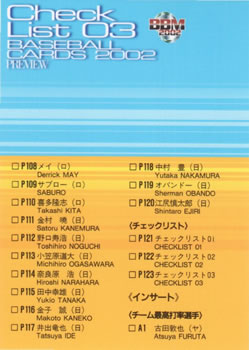 2002 BBM Preview #P123 Checklist 03 Front