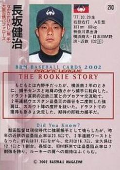 2002 BBM #210 Kenji Nagasaka Back