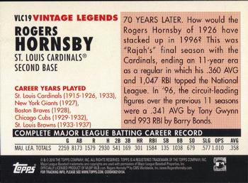 2010 Topps - Vintage Legends Collection #VLC19 Rogers Hornsby Back