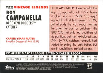 2010 Topps - Vintage Legends Collection #VLC22 Roy Campanella Back