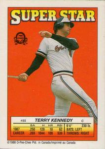 1988 O-Pee-Chee Stickers - Super Star Backs #55 Terry Kennedy Front