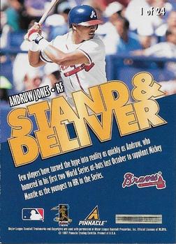 1997 Score - Stand & Deliver #1 Andruw Jones Back