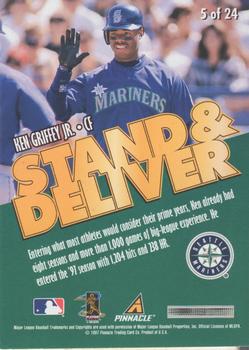 1997 Score - Stand & Deliver #5 Ken Griffey Jr. Back