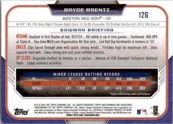 2015 Bowman #126 Bryce Brentz Back