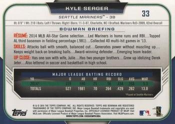 2015 Bowman #33 Kyle Seager Back