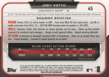 2015 Bowman #45 Joey Votto Back