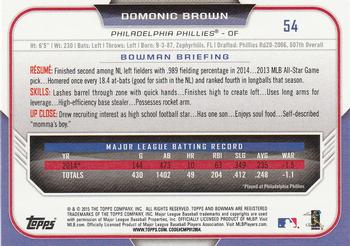 2015 Bowman #54 Domonic Brown Back