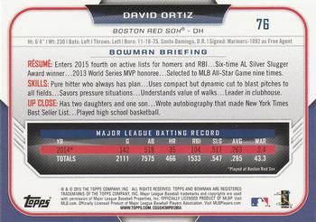 2015 Bowman #76 David Ortiz Back