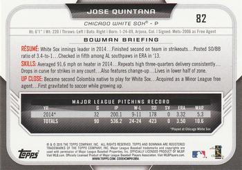 2015 Bowman #82 Jose Quintana Back