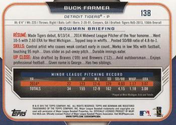 2015 Bowman #138 Buck Farmer Back