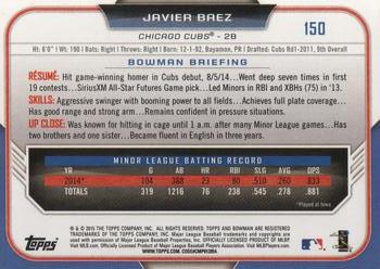 2015 Bowman #150 Javier Baez Back