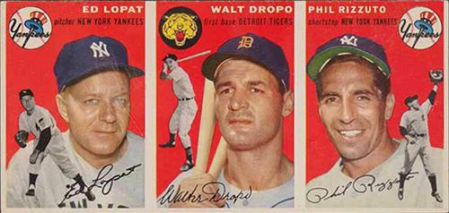 1954 Topps - Salesman Samples #5 Ed Lopat / Phil Rizzuto / Walt Dropo Front