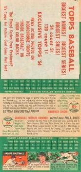 1954 Topps - Salesman Samples #24 / 45 Granny Hamner / Richie Ashburn / Johnny Schmitz Back