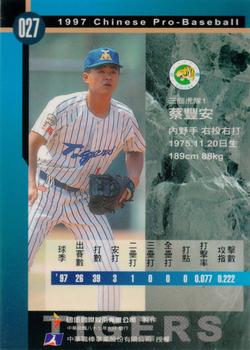 1997 CPBL C&C Series #027 Feng-An Tsai Back