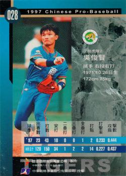 1997 CPBL C&C Series #028 Chun-Hsien Wu Back