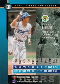 1997 CPBL C&C Series #030 Kun-Han Lin Back