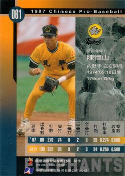 1997 CPBL C&C Series #061 Huai-Shan Chen Back