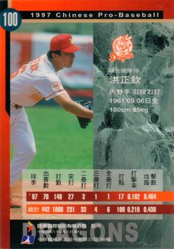 1997 CPBL C&C Series #100 Cheng-Chin Hong Back
