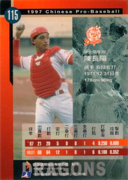 1997 CPBL C&C Series #115 Chang-Yang Chen Back