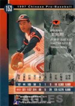 1997 CPBL C&C Series #153 Kuang-Shih Wang Back