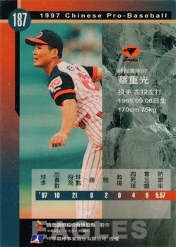 1997 CPBL C&C Series #187 Chung-Kuang Tsai Back