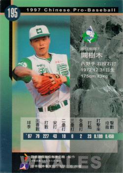 1997 CPBL C&C Series #195 Shu-Mu Chueh Back
