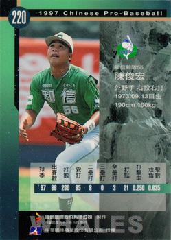 1997 CPBL C&C Series #220 Lien-Hung Chen Back