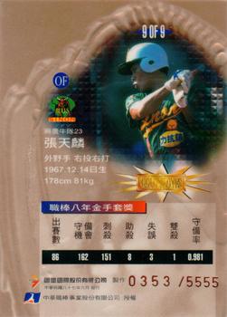1997 CPBL C&C Series - Gold Gloves #9 Tian-Lin Chang Back