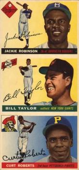 1955 Topps - Advertising Panels #3 Jackie Robinson / Bill Taylor / Curt Roberts Front