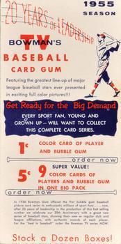 1955 Bowman - Advertising Strips #NNO George Kell / Billy Pierce / Bob Kuzava Back