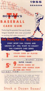 1955 Bowman - Advertising Strips #NNO Del Ennis / Del Crandall / Joe Adcock Back