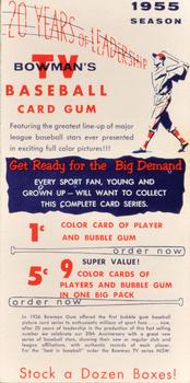 1955 Bowman - Advertising Strips #NNO Nelson Fox / Carl Furillo / Carl Erskine Back