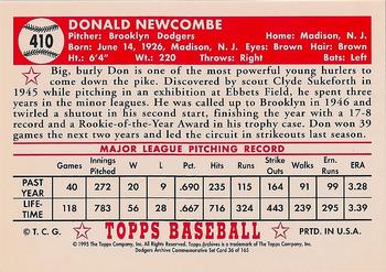 1995 Topps Archives Brooklyn Dodgers #36 Don Newcombe Back