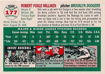 1995 Topps Archives Brooklyn Dodgers #79 Bob Milliken Back