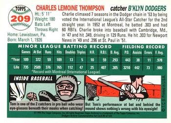 1995 Topps Archives Brooklyn Dodgers #80 Charlie Thompson Back